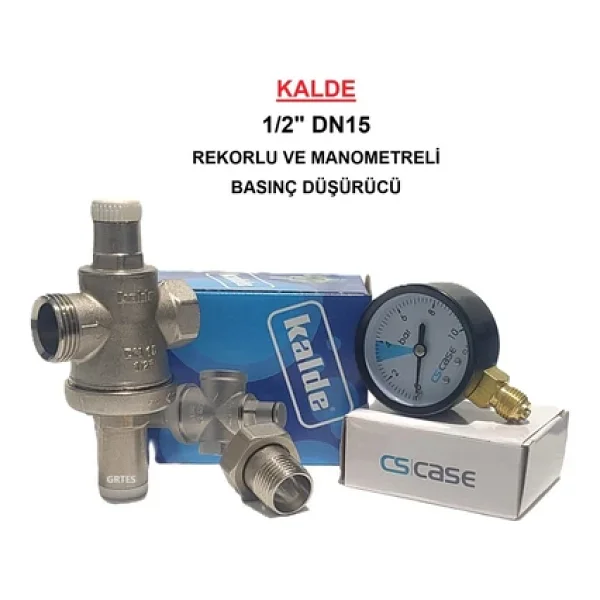 Kalde 1/2" Dn15 Rekorlu Su Basınç Düşürücü + Case Manometre - Pressure Reducing Valves (With Manometer) - Görsel 6
