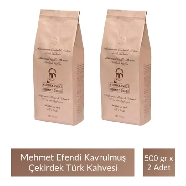 Kurukahveci Mehmet Efendi Kavrulmuş Çekirdek Türk Kahvesi 500 Gr 2'li - Görsel 6