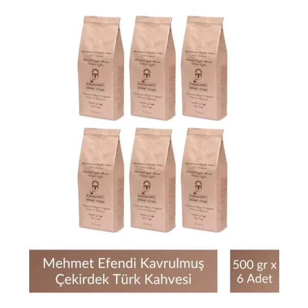 Kurukahveci Mehmet Efendi Kavrulmuş Çekirdek Türk Kahvesi 500 Gr 6'lı - Görsel 6