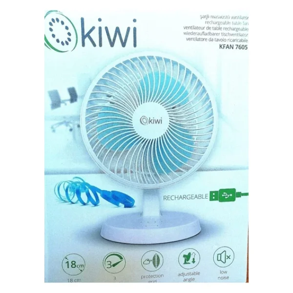 Kiwi Kfan 7605 Şarjlı Masaüstü Vantilatör - Görsel 2