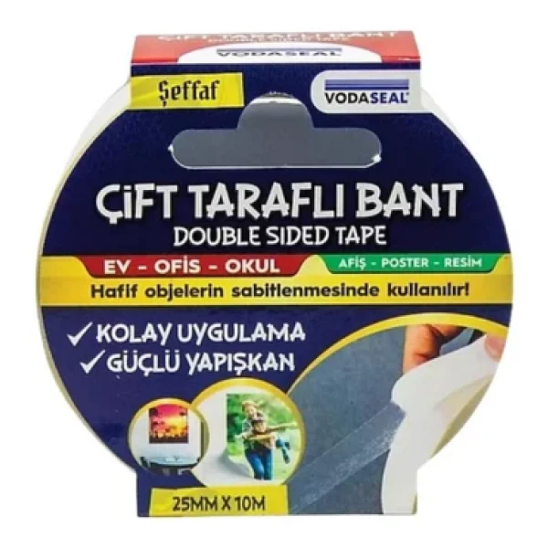 Vodaseal Çift Taraflı Filmik Bant 25 Mm 10 Metre - Görsel 3