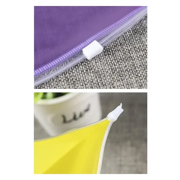 A4 Şeffaf Fermuarlı Dosya Mavi 1 Adet Pvc Fermuarlı Evrak Dosyası 24x34cm Çıtçıtlı Belge Evrak Dosyası Ofis Büro Okul - Görsel 4