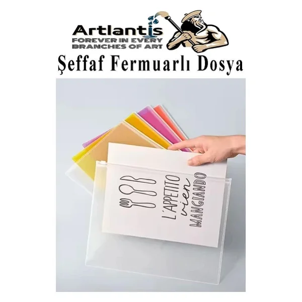 A4 Şeffaf Fermuarlı Dosya Mavi 1 Adet Pvc Fermuarlı Evrak Dosyası 24x34cm Çıtçıtlı Belge Evrak Dosyası Ofis Büro Okul - Görsel 5