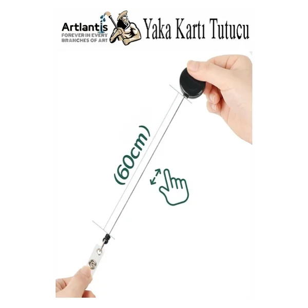 Mavi Yaka Yoyosu 5 Adet Yoyo Kartlık Kimlik Personel Kartı Yoyo Yaka Cep Kemer Geri Çekilebilir Rozet Tutma Makara - Görsel 4