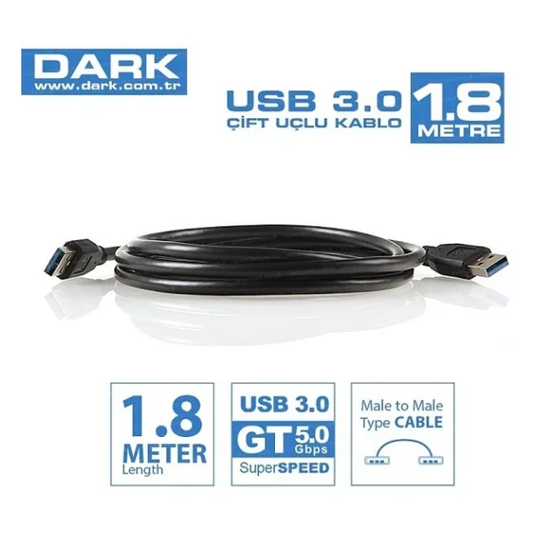 Dark Dk-Cb-Usb3al180 1.8 M USB Uzatma Kablosu - Görsel 2
