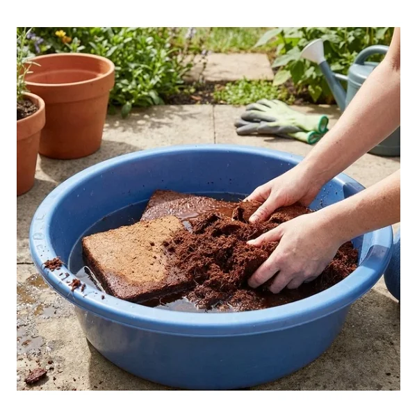 Aymen Çiçekçilik 5 Adet 300 - 325 Litre Sıkıştırılmış Hindistan Cevizi Torfu - Blok Ithal Organik Cocopeat Kokopit 5 Adet - Görsel 3