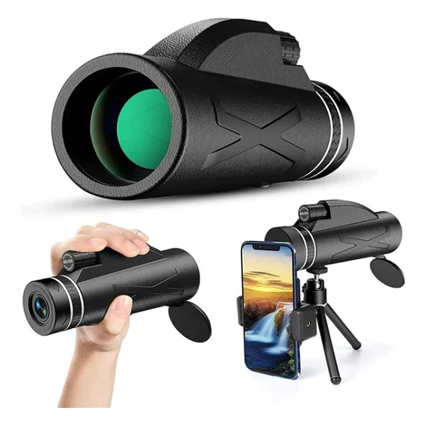 80x100 HD Zoom Tek Göz Monoküler Teleskop Taşınabilir Dürbün Yeşil - Görsel 7