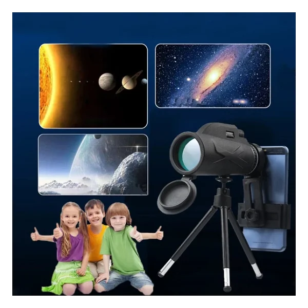 80x100 HD Zoom Tek Göz Monoküler Teleskop Taşınabilir Dürbün Yeşil - Görsel 5