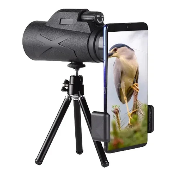 80x100 HD Zoom Tek Göz Monoküler Teleskop Taşınabilir Dürbün Yeşil - Görsel 3