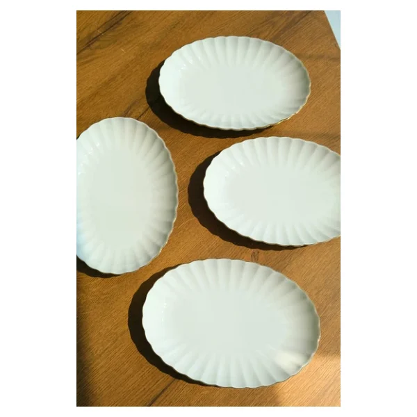 Kütahya Porselen Bone Luz Altın File Kayık Tabak 24x17cm Bnlzf24ky20 4 Lü - Görsel 4