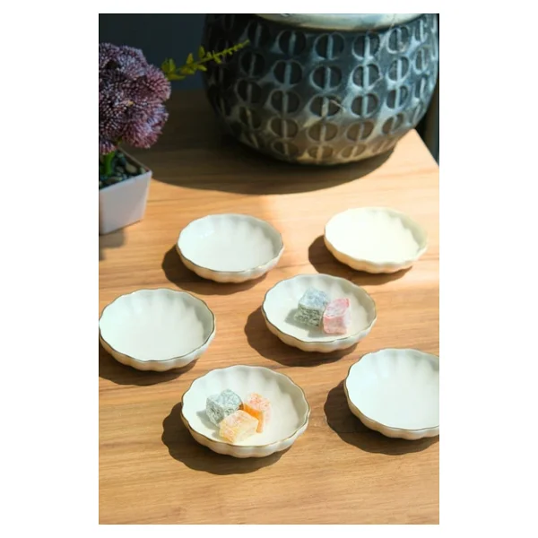 Kütahya Porselen Bone Luz Altın Fileli 8 Cm 6'lı Kase - Görsel 7