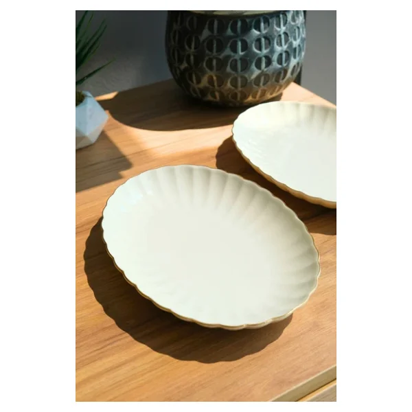Kütahya Porselen Bone Luz Altın File Kayık Tabak 24x17cm Bnlzf24ky20 2 Li - Görsel 4
