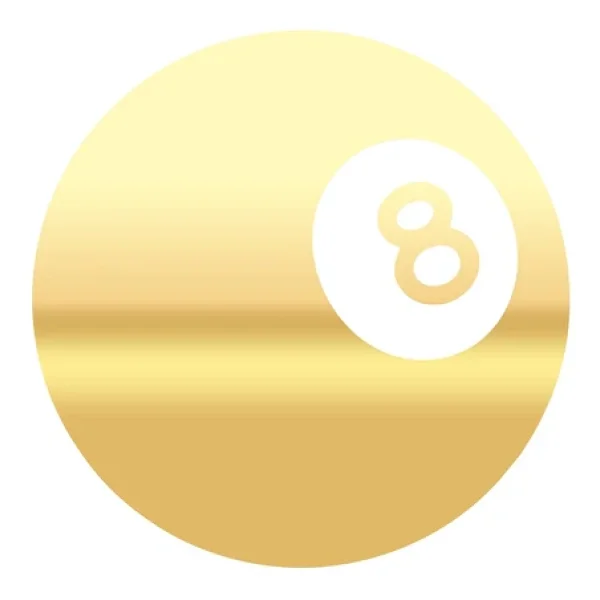 Bilardo Topu Stikcer 17x17 Cm Gold - Görsel 3