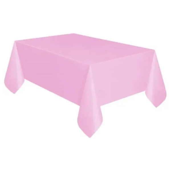 Plastik Naylon Su Geçirmez Parti Piknik Renkli Masa Örtüsü - 120x180 Cm. - Pembe - 1 Adet - Görsel 3