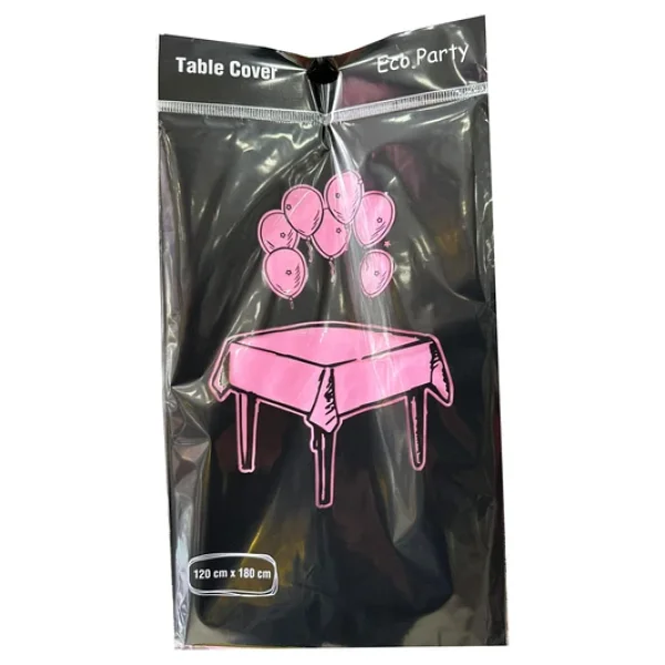 Plastik Naylon Su Geçirmez Parti Piknik Renkli Masa Örtüsü - 120x180 Cm. - Pembe - 1 Adet - Görsel 4