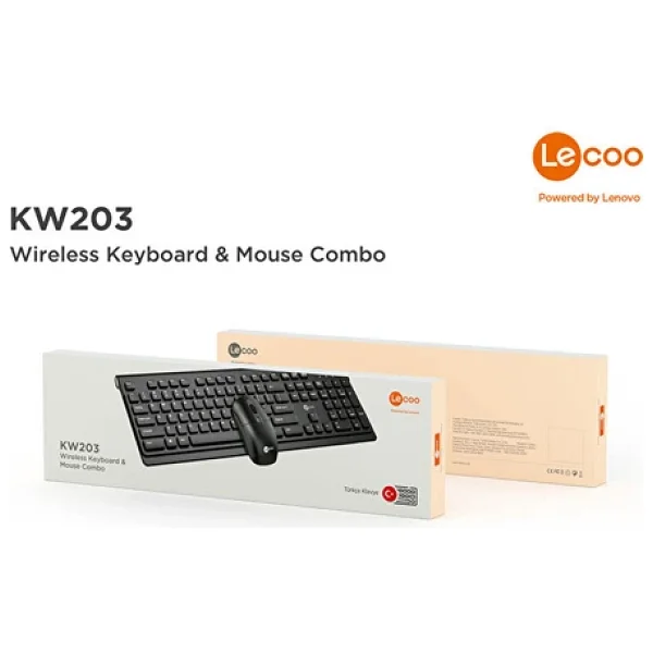 Lenovo Lecoo Kw203 Siyah Kablosuz Klavye Mouse Seti - Görsel 9