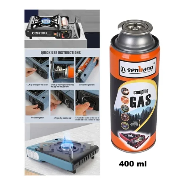 Depolife Kamp Ocağı Yedek Tüp Gazı Pürmüz Torc Kafası İçin 5 Adet Kamp Gaz Tüpü Çakmak Gazı (400ml) - Görsel 4