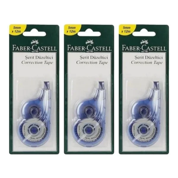 Faber-Castell Şerit Düzeltici Daksil 5mm X 12m 12'li Paket Mavi Renkli Kullanım Kolaylığı - Görsel 4