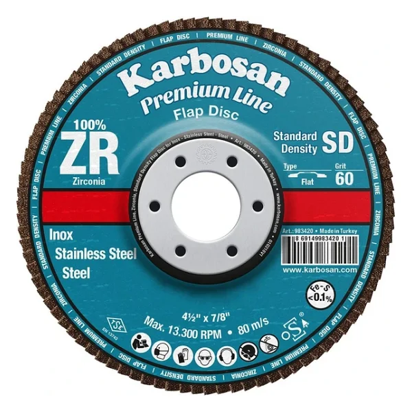 Karbosan 983460 Premium Line Zr Sd Flap 60 Kum Disk Zımpara - Görsel 3