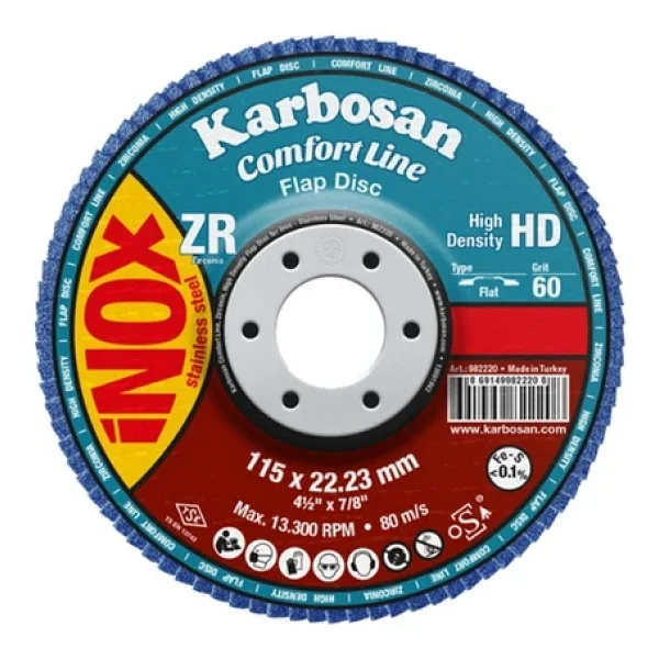 Karbosan Comfortline Flap Disk Zr Zxr11 HD 125 Mm 60 Kum Düz-Karbosan 982460 - Görsel 4