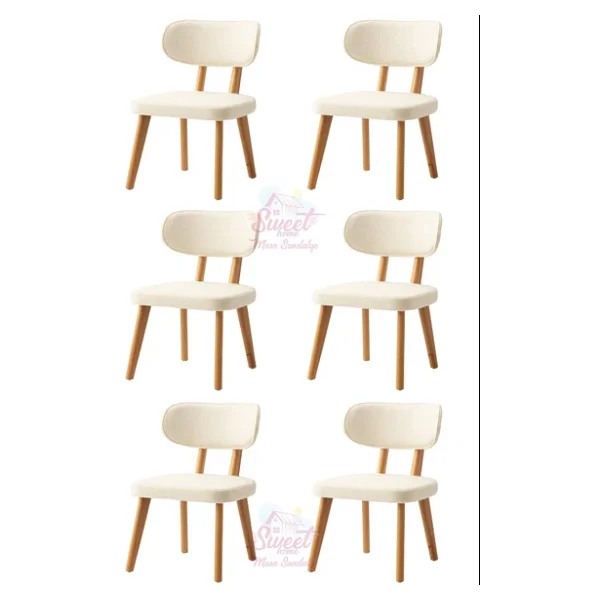 Masal Ahşap Gürgen Sandalye 6 Lı Set Cafe,Restaurant,Mutfak,Salon,Yemek Odası Sandalyesi - Görsel 3