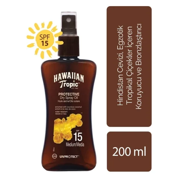 Hawaiian Tropic Glowing Protection 200 Ml 15 Faktör Bronzlaştırıcı Yağ - Görsel 3