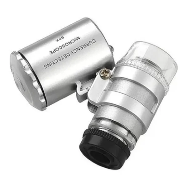 Nikula 60x Mini Cep Mikroskop LED+Uv Işık Kuyumcu Antikacı Büyüteç 9882 - Görsel 3