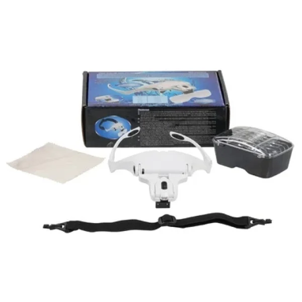 Nikula 5 Lensli 2 LED Işıklı Ayarlanblr Gözlük Tipi Büyüteç-1.0x-3.5x Zoom-Microblading Işıklı Loop Gözlük - Görsel 5