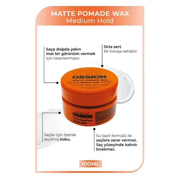 Morfose Ossion Matte Pomade 100 Ml Wax - Görsel 4