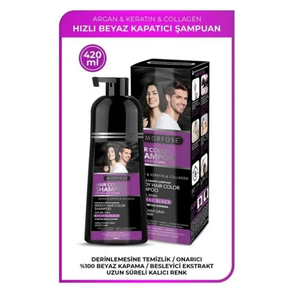Morfose Hızlı Beyaz Kapatıcı Natural 420 Ml Siyah Şampuan - Görsel 6