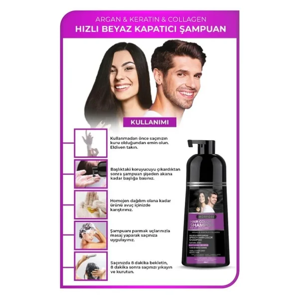 Morfose Hızlı Beyaz Kapatıcı Natural 420 Ml Siyah Şampuan - Görsel 5
