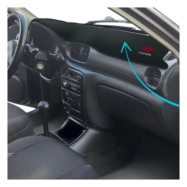 Hyundai Accent Yumurta Kasa Uyumlu Siyah Torpido Kaplama Koruma Halısı Örtüsü 1996-2000 - Görsel 3