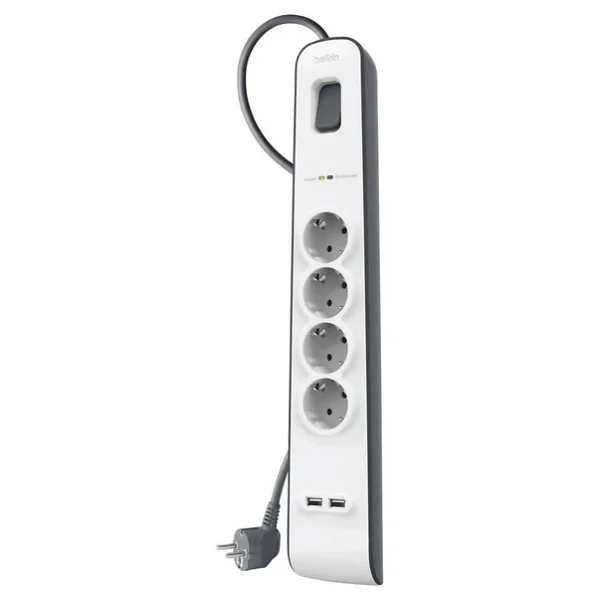 Belkin Bsv401vf2m 525 Joule 2 Usb'li 4'lü 2 M Akım Korumalı Priz - Görsel 2