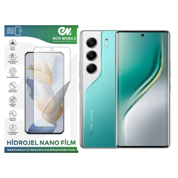 Tecno Camon 40 Pro İle Uyumlu Hidrojel Nano Ekran Koruyucu Film Mat(Tempered Cam Değildir!) - Görsel 3