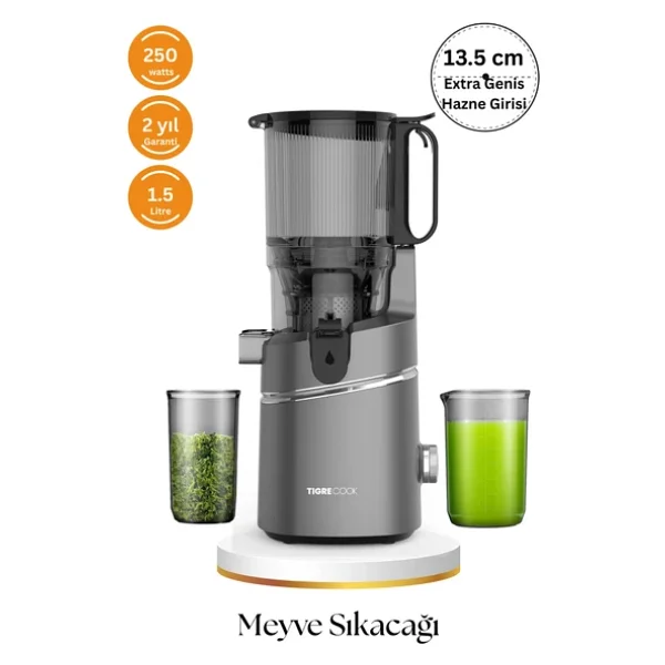Tigrecook Su-036 Slow Juicer 250 W Katı Meyve Sıkacağı - Görsel 3