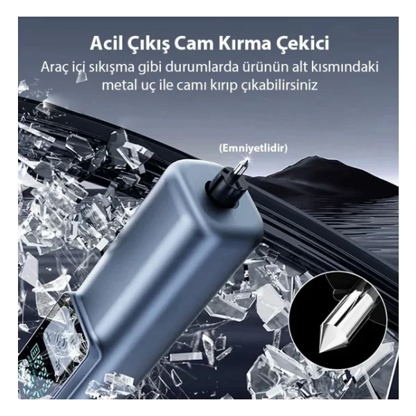 Ally St-5530 Dijital Şarjlı Araç Lastik Hava Şişirme Pompası Power Bank Penere Kırıcı - Görsel 8