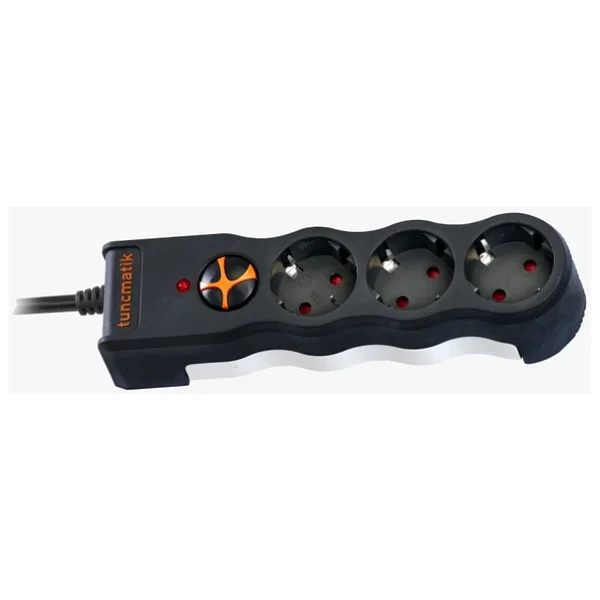 Tunçmatik Powersurge 3 Tsk19010 1050 Joule Anahtarlı Siyah 1.5 M 3'lü Akım Korumalı Priz - Görsel 5