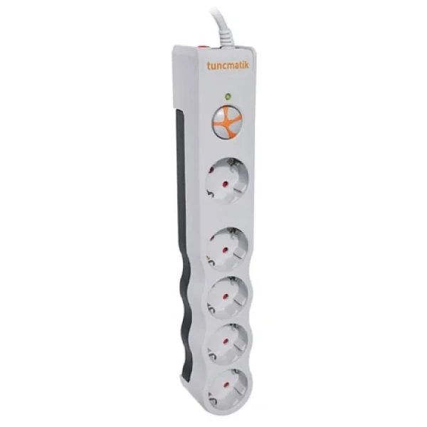 Tunçmatik Powersurge Tsk6134 1050 Joule Beyaz 1.5 M 5'li Akım Korumalı Priz - Görsel 2