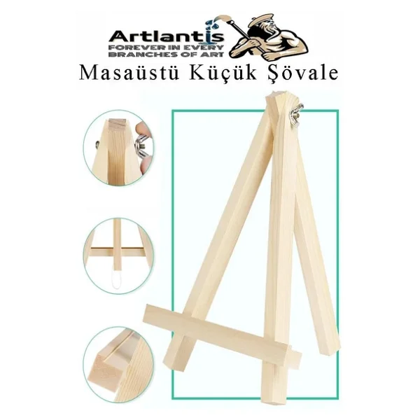 Mini Şövale 10x10 Cm Tuval 3 Ml Akrilik Boya 6 Renk Ve Fırça 4 Adet 10x10 Mini Tuval Masaüstü Küçük Şövale Boyama Seti - Görsel 8