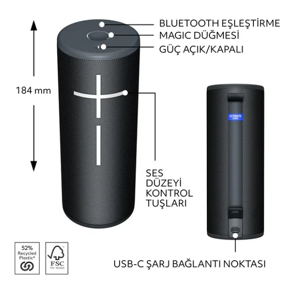 Ultimate Ears Boom 4 Siyah Bluetooth Hoparlör - Görsel 9