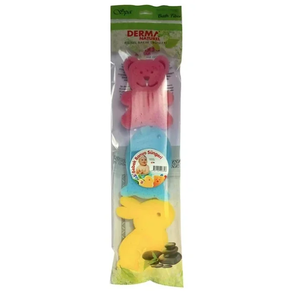 Derma Naturel 3 Lü Renkli Bebek Banyo Süngeri (5 Li Set) - Görsel 6