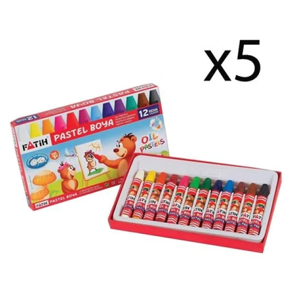 Fatih Pastel Boya 12 Renk 5 Adet - Görsel 3