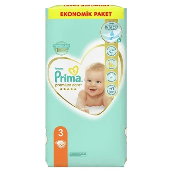 Prima Premium Care 3 Numara Midi 52'li Bebek Bezi - Görsel 2