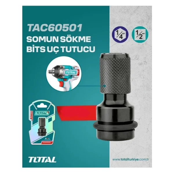 Somun Sökme Bits Uç Tutucu Adaptörü 1/4-1/2 Tac60501 Nms Hırdavat - Görsel 3