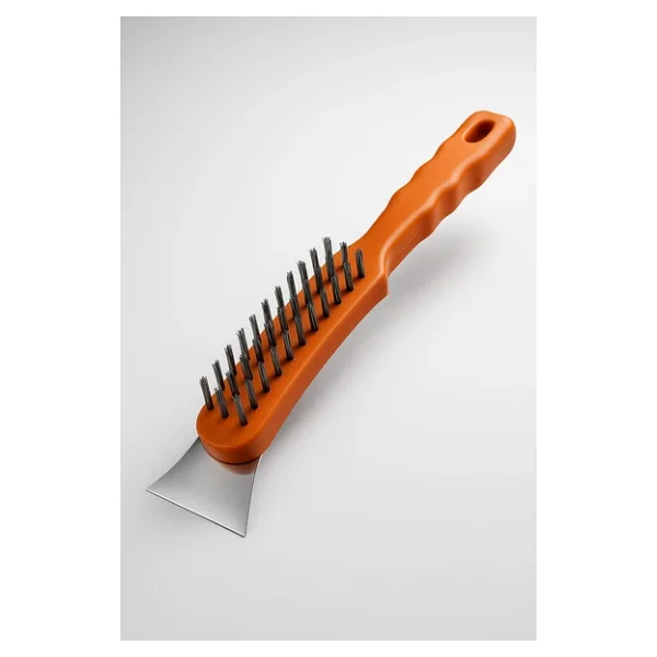Spatulalı Çelik Tel Fırça 270 Mm Metal Kazıma Temizleme Pas Sökücü Çelik Kıllı El Tipi Nalbur Fırça - Görsel 4