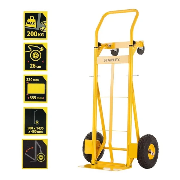 Stanley Mt520 150/200kg Endüstriyel Çok Fonksiyonlu El Arabası - Görsel 4