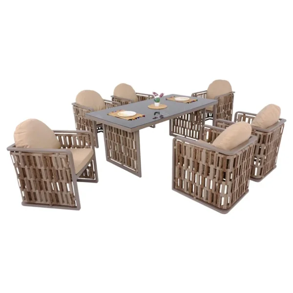 Rehome Talia 100x200 Cm 6 Kişilik Rattan Bahçe & Balkon Takımı - Görsel 8