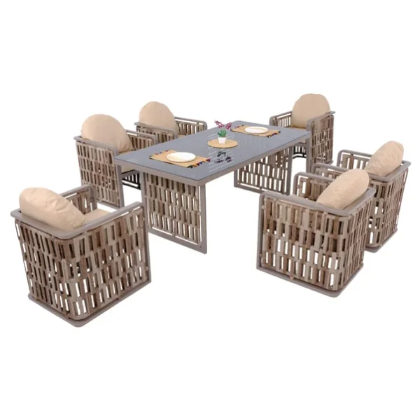 Rehome Talia 100x200 Cm 6 Kişilik Rattan Bahçe & Balkon Takımı - Görsel 3