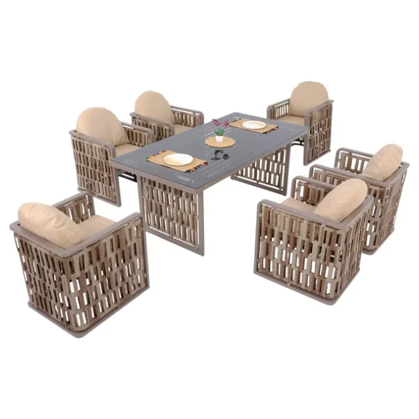 Rehome Talia 100x200 Cm 6 Kişilik Rattan Bahçe & Balkon Takımı - Görsel 10