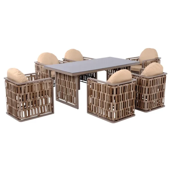 Rehome Talia 100x200 Cm 6 Kişilik Rattan Bahçe & Balkon Takımı - Görsel 7